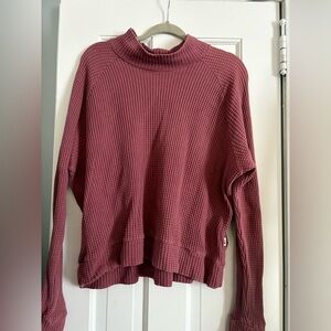 Women's Waffle Knit Sweater - Rose colored
